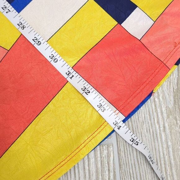 Vintage Purple Rain Womens Size Medium Cold Shoulder Dress Multicolor Geometric - Picture 9 of 10